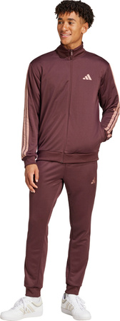 Dres męski adidas Sportswear Basic 3-Stripes French Terry brązowy JI8872