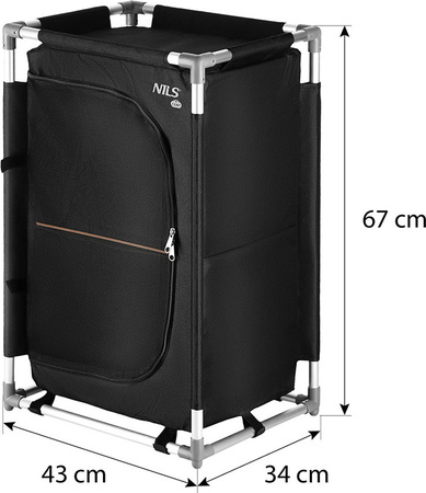 Szafka turystyczna kempingowa Nils Camp NC3031 składana czarna 67x43x34cm