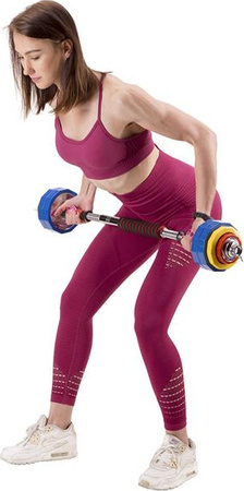 Sztanga gryf z obciążeniem sztangielki / hantle w walizce HMS SKC20 2x10 kg