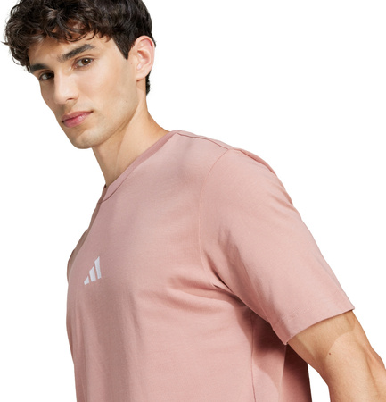 Koszulka męska adidas Essentials Small Logo Single Jersey różowa JF1099