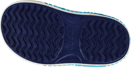 Chodaki sandały klapki dla dzieci Coqui Yogi granatowo-białe 8861-407-2132