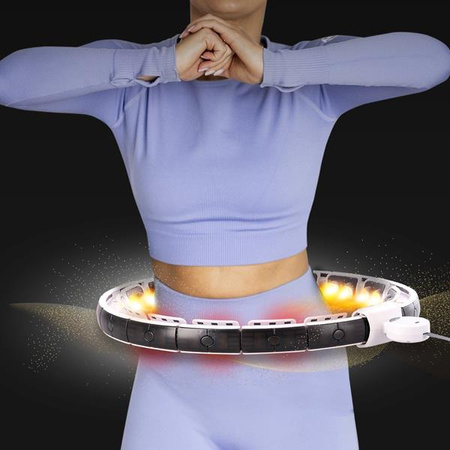 Hula hop white z magnesami i obciążnikiem licznik HMS hhm16