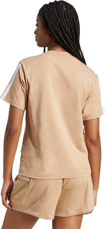 Koszulka damska adidas Essentials 3-Stripes Cotton beżowa JV7359