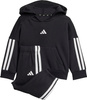 Dres dla dzieci adidas Essentials Joggers 3 Stripes Fleece Hoodie czarny JD6484