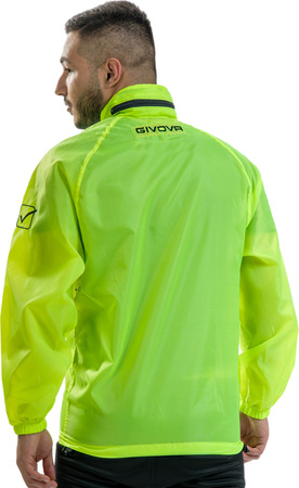 Kurtka przeciwdeszczowa sportowa piłkarska Givova Rain Basico Fluo żółta RJ001 0019