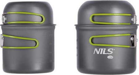 Zestaw menażki turystyczna 2 patelnie 2 garnki Nils camp rozmiar XL