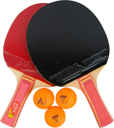 Zestaw rakietek do ping ponga Atemi Strike 2 x rakietka 3 x piłeczki ***