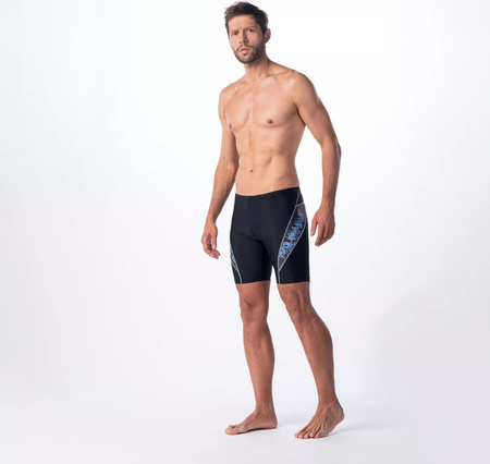 Męskie bokserki kąpielowe Aquawave BARID black/blue curacao logo rozmiar XXL