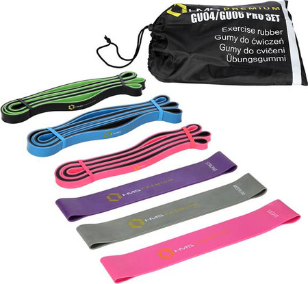 Zestaw gum do ćwiczeń HMS Premium GU04 GU06 Pro set