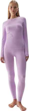 Bielizna termoaktywna termiczna bezszwowa legginsy spodnie damska 4F F153 jasny fiolet 4FWAW24USEAF153 52S