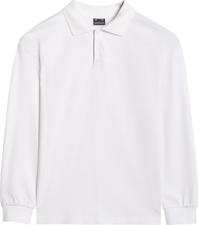 Koszulka dla chłopca longsleeve 4F M483 biała 4FJWAW25TLONM483 10S