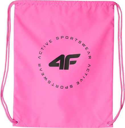 Zestaw dzięciecy komplet sportowy koszulka spodenki worek plecak do szkoły na WF 4F F019 biało-czarno-różowy 4FJWAW24TAPSF019 20S