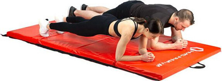 Materac gimnastyczny składany HMS Premium MGS01 2400x1200 mm czerwony