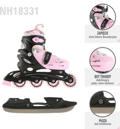 Rolki łyżworolki wrotki łyżwy z wymienną płozą Nils Extreme NH18331 r 31-34