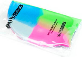 Czepek pływacki silikon multi niebiesko-zielono-różowo-srebrny