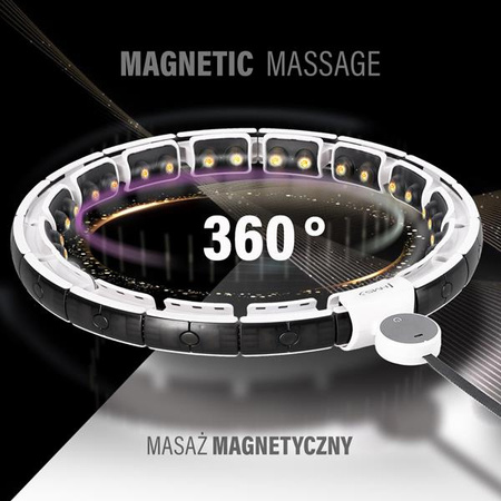 Hula hop white z magnesami i obciążnikiem licznik HMS hhm16