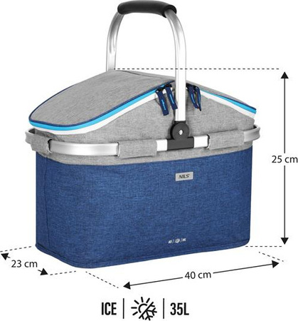 Torba termiczna lodówka niebieska 35l Nils NC2901