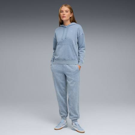 Bluza damska z kapturem kangurka Puma ESS Elevated Relaxed Wash Hoodie niebieska 688103 34