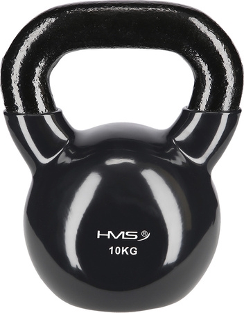 Kettlebell żeliwny pokryty winylem HMS KNV10 czarny 10 KG