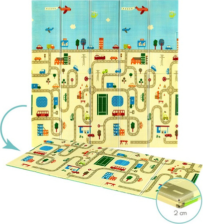 Mata dziecięca składana Nils Fun City rozmiar 195 x 180 cm