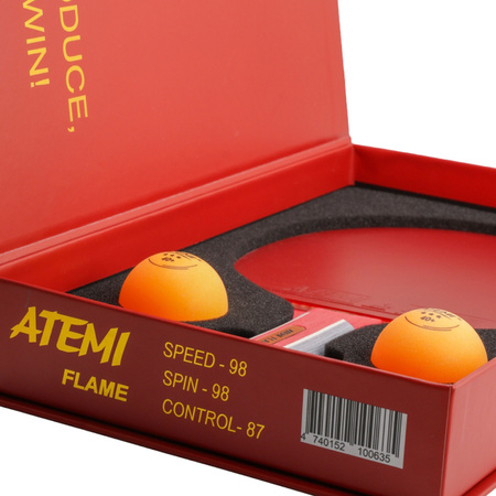 Zestaw do tenisa stołowego ping ponga Atemi Flame 1 x rakietka 2 x piłeczki ***