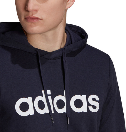 Bluza męska adidas Essentials French Terry Linear Logo Hoodie granatowa GK9066