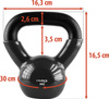 Kettlebell żeliwny pokryty winylem HMS KNV04 czarny 4 KG