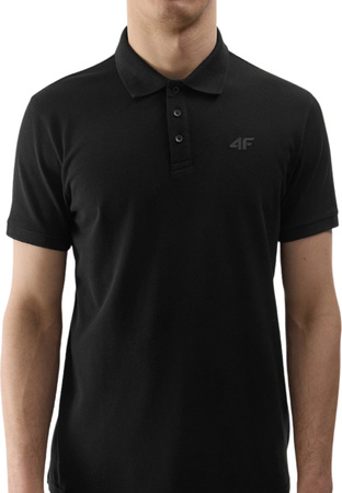Koszulka męska polo 4F M130 czarna 4FWSS24TPTSM130 20S