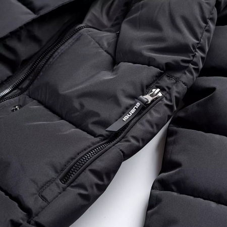 Damski płaszcz pikowany zimowy z kapturem Iguana Manka W rozmiar XL