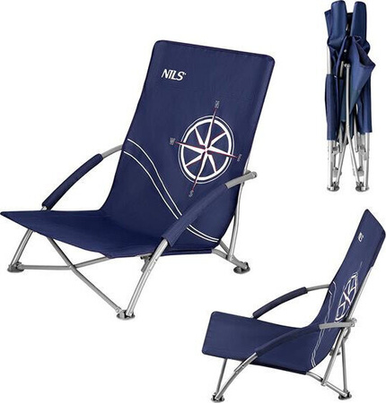 Krzesło turystyczne kempingowe plażowe Nils nc3035 granatowy