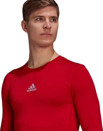 Koszulka męska adidas Compression Long Sleeve Tee czerwona GU7336
