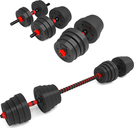 Sztanga gryf z obciążeniem sztangielki / hantle kompozyt HMS SGP30 30 kg