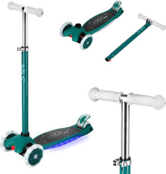 Hulajnoga dziecięca balansowa świecące koła i podest LED Nils Fun HLB1310 zielona