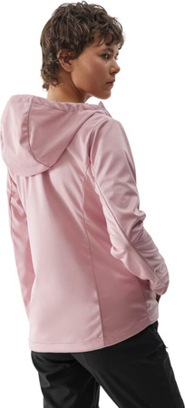 Kurtka przejściowa softshell z kapturem damska 4F F215 różowa 4FWSS24TSOFF215 56S