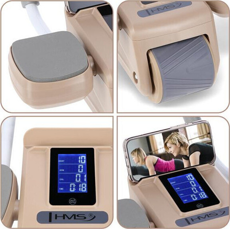 Automatyczne koło do ćwiczeń mięśni brzucha z podparciem kółko ABS KA08 brązowe