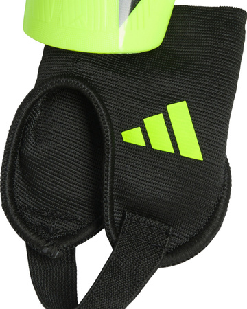Ochraniacze piłkarskie na golenie piszczele nagolenniki dla dzieci adidas Tiro Match limonkowo-czarne IS5603