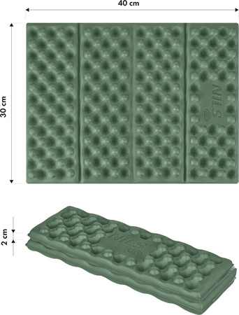Karimata mata turystyczna do siedzenia składana NC17105 Nils camp zielona 40x30x2cm
