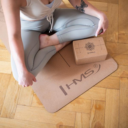 Kostka blok do jogi yogi klocek pilates ćwiczenia HMS 22 x 10 x 15 cm