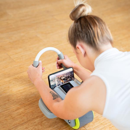 Automatyczne koło do ćwiczeń mięśni brzucha z podparciem kółko ABS KA08 szare