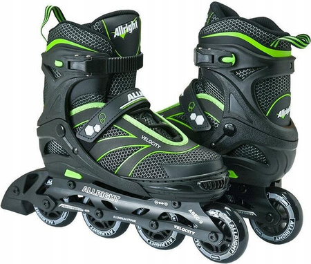 Łyżworolki regulowane koła 70 mm ABEC-9 Allright Velocity Mint rozmiar 35-38