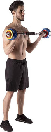 Sztanga gryf z obciążeniem sztangielki / hantle w walizce HMS SKC20 2x10 kg