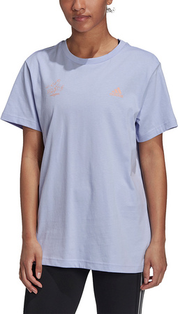 Koszulka damska adidas Signature Tee fioletowa GV1344