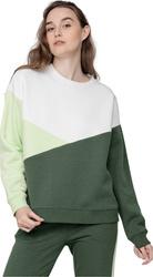 Bluza damska 4F biało-zielona H4L22 BLD013 22S