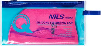 Czepek silikonowy dots Nils aqua nqc jednokolorowy ciemnoróżowy