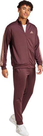 Dres męski adidas Sportswear Basic 3-Stripes French Terry brązowy JI8872