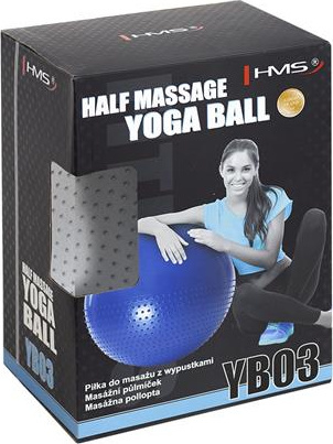 Piłka gimnastyczna masujaca fitness HMS yb03n 65cm jasnoszara