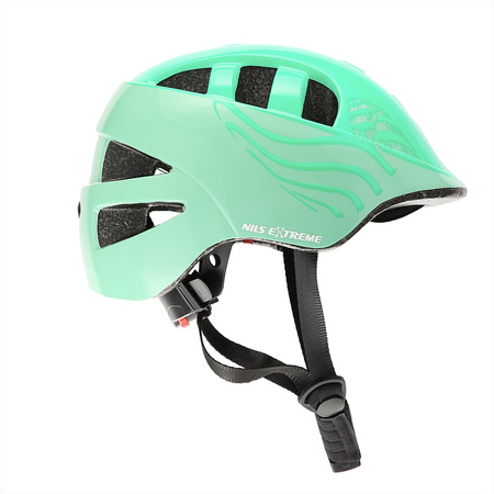 Kask dziecięcy rowerowy na rolki deskorolkę Nils Extreme MTW08 zielony rozmiar S 51-57cm