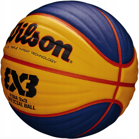 Piłka do koszykówki koszykowa Wilson Fiba 3x3 replica RBR żółto-niebieska WTB1033XB