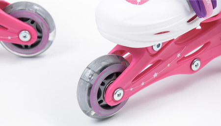 Zestaw wrotki rolki 2w1 wrotko-rolki kask ochraniacze plecak świecące koła LED Combo