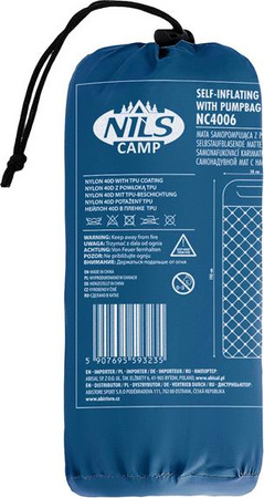 Mata turystyczna z pompką Nils camp nc4006 turkusowa 190x58x5 cm